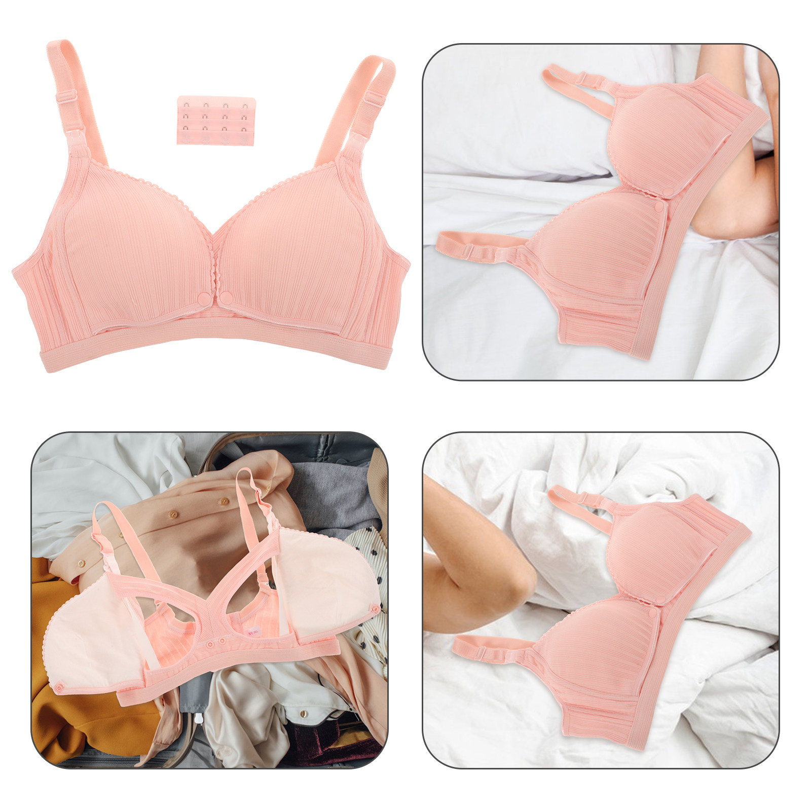 Nursing Bra Clip - حمالة صدر لاسلكية للرضاعة باللون الوردي،